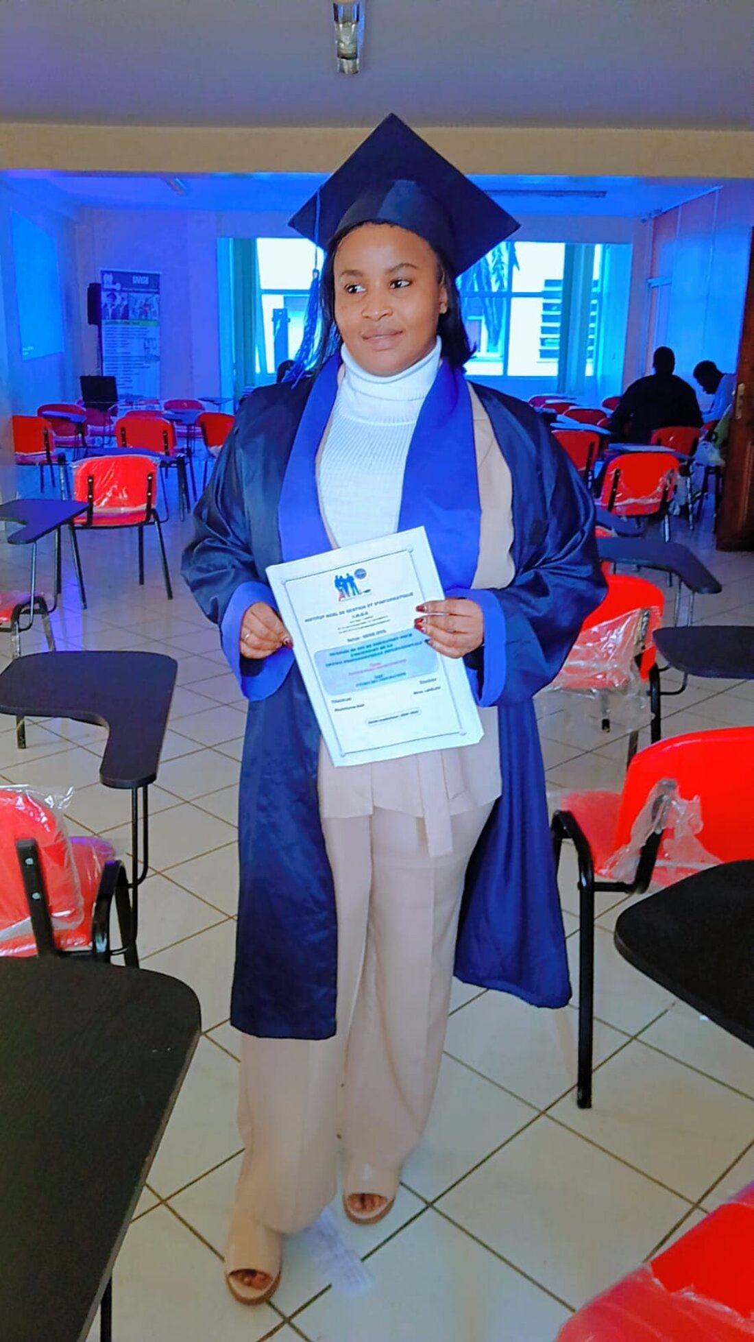 Khadidiatou Bah lors de la cérémonie de remise des diplômes